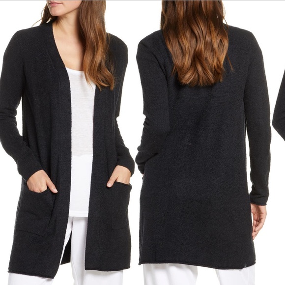 Barefoot Dreams CozyChic lite black open front cardigan - Picture 1 of 7